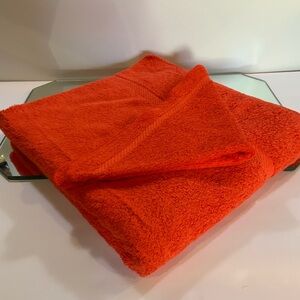 Vintage Fieldcrest Bath Towel and Washcloth Vibrant Orange Towel Set USA